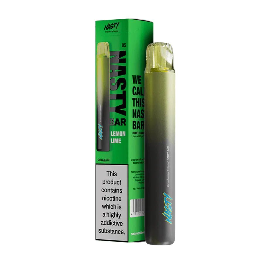 Nasty DX2 Bar 600 Puffs Disposable Vape Box of 10 - Wolfvapes.co.uk-Lemon Lime (Box of 10)