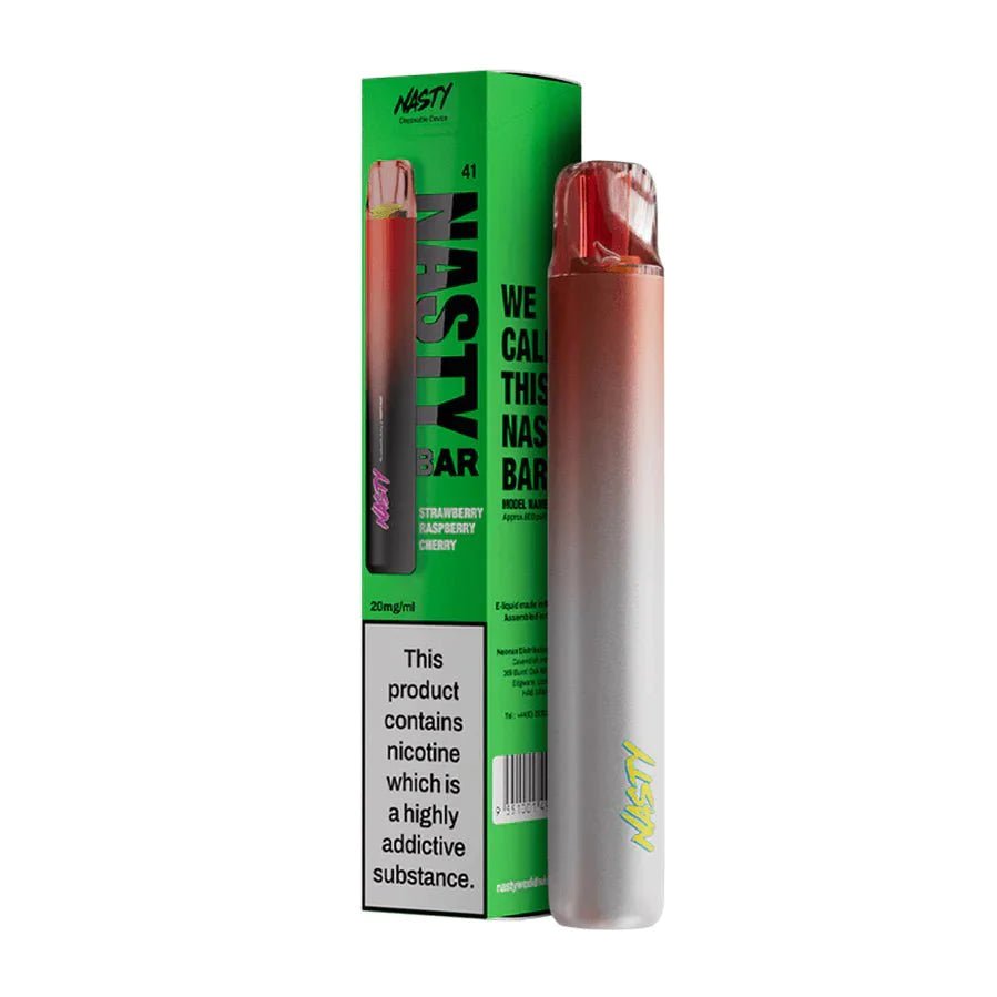 Nasty DX2 Bar 600 Puffs Disposable Vape Box of 10 - Wolfvapes.co.uk-Strawberry Raspberry Cherry (Box of 10)