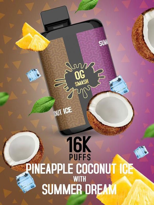 OG Smash Duo 16k Puffs Disposable Vape Pod - Pack of 5 - Wolfvapes.co.uk-Summer Dream / Pineapple Coconut Ice