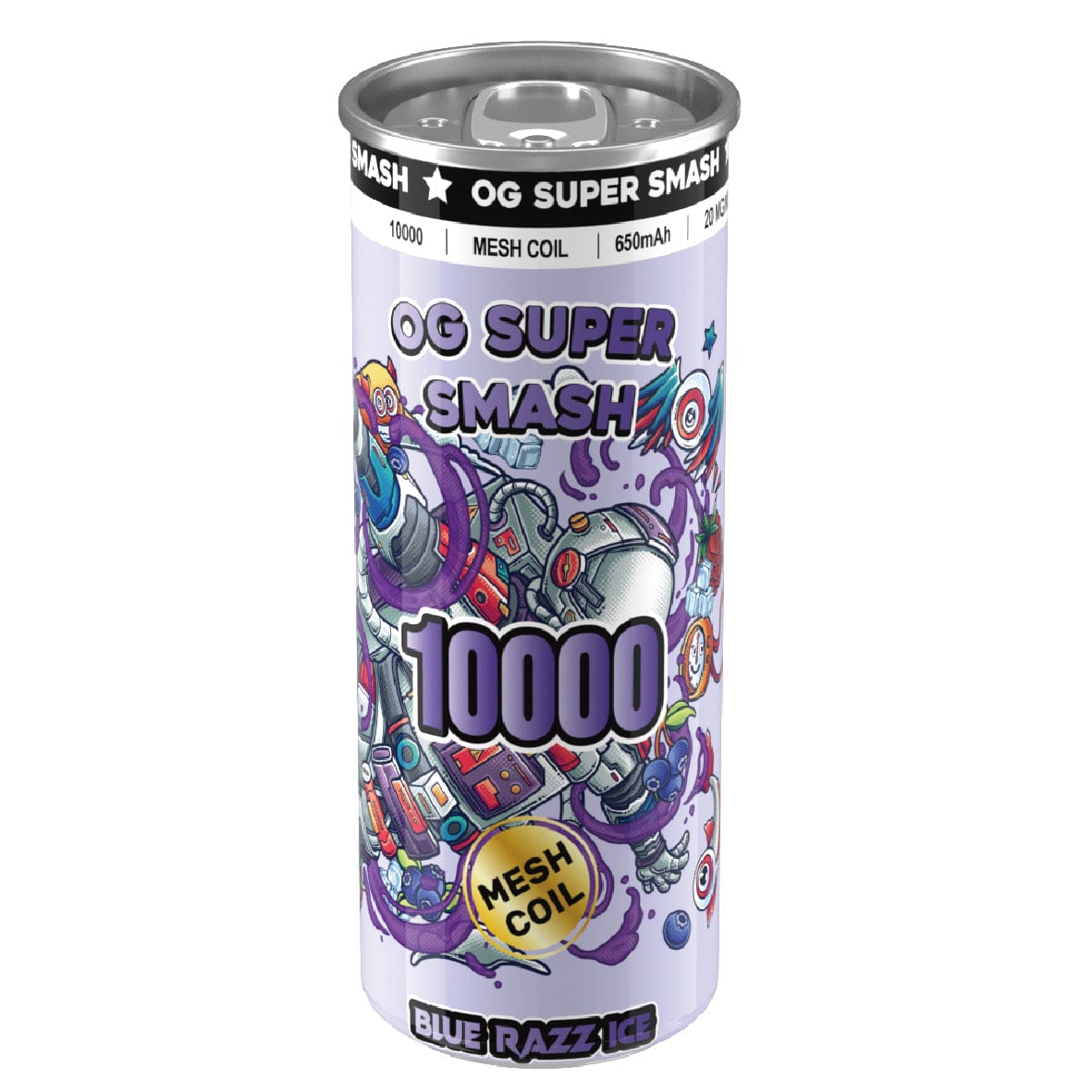 OG Super Smash 10000 Puffs Disposable Vape Pod Box of 10 - Wolfvapes.co.uk-Blue Razz Ice