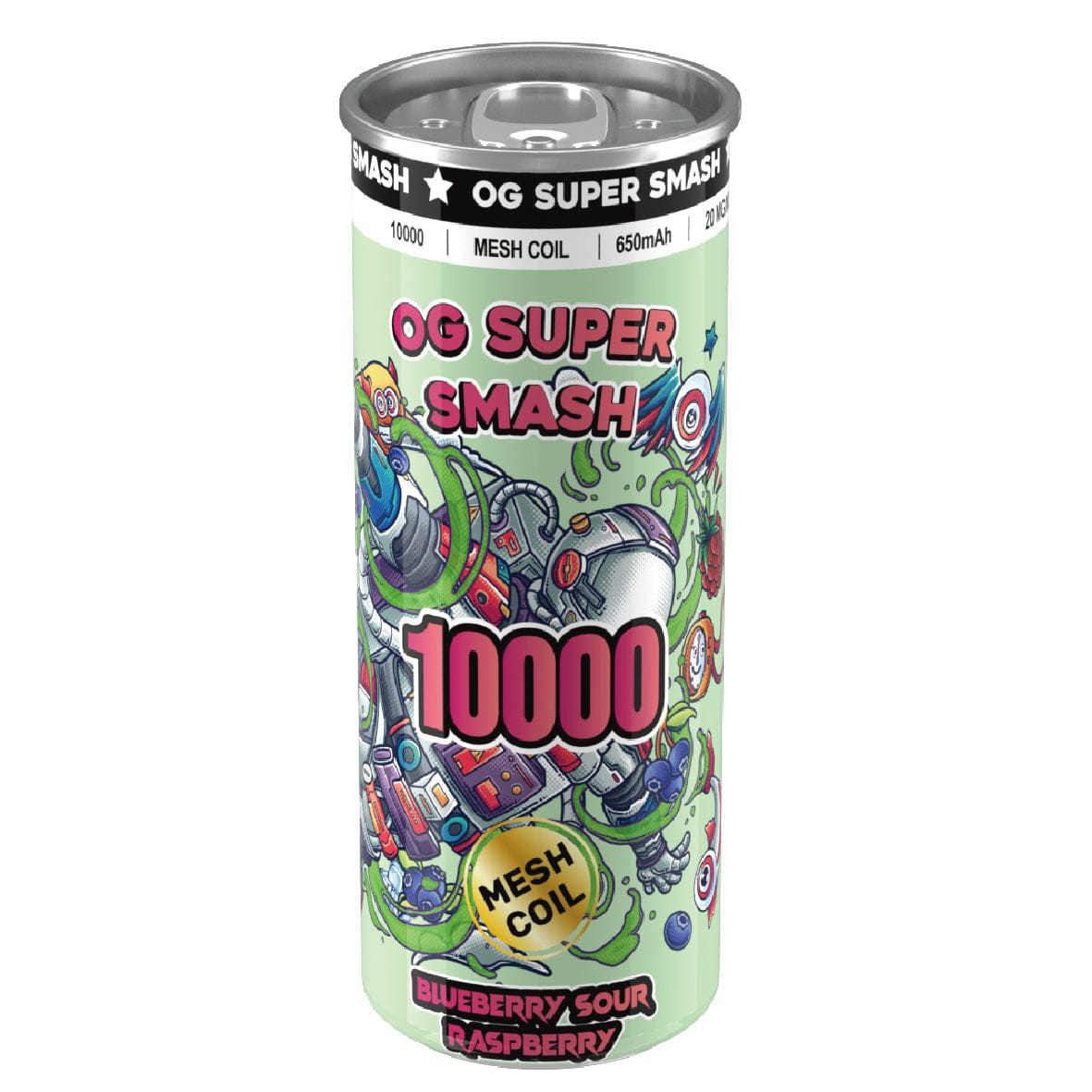 OG Super Smash 10000 Puffs Disposable Vape Pod Box of 10 - Wolfvapes.co.uk-Blueberry Sour Raspberry