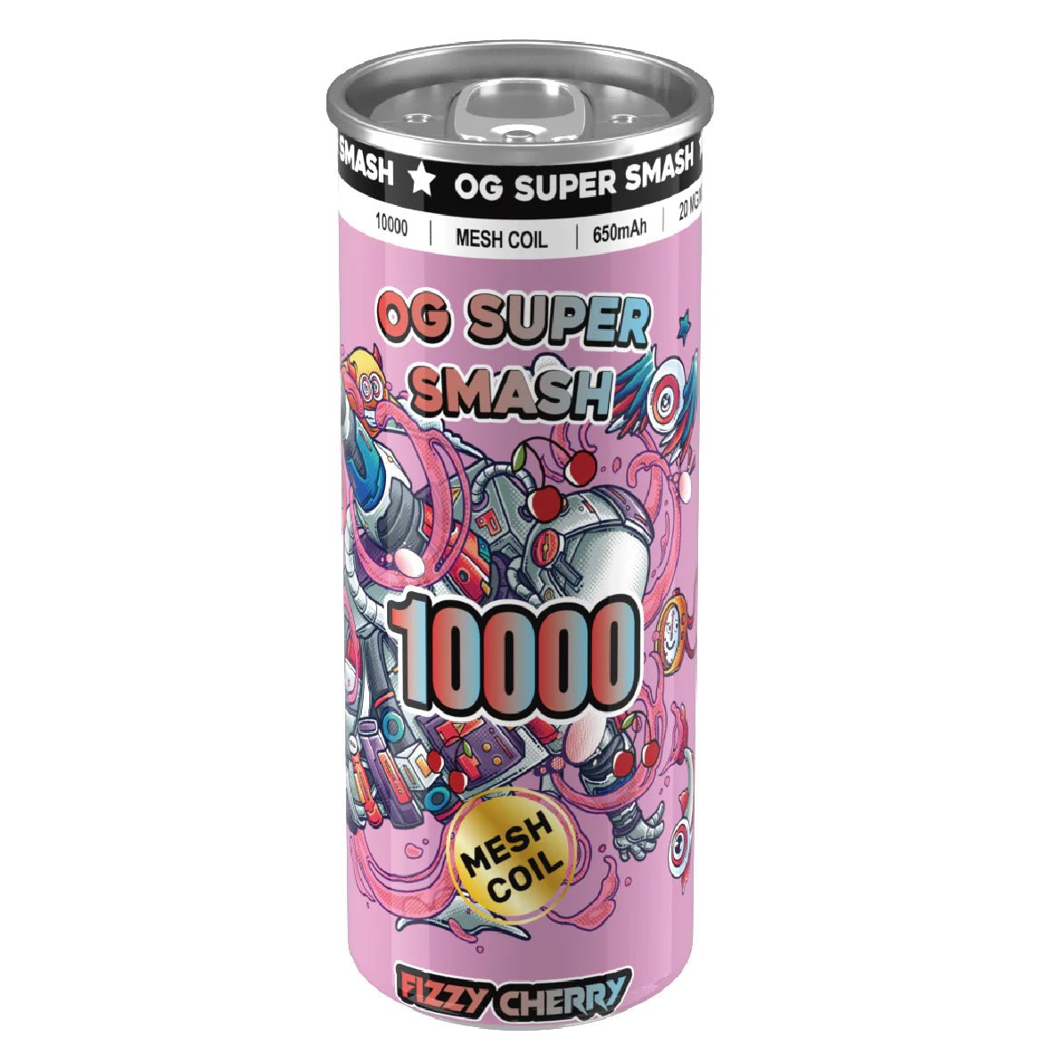 OG Super Smash 10000 Puffs Disposable Vape Pod Box of 10 - Wolfvapes.co.uk-Fizzy Cherry