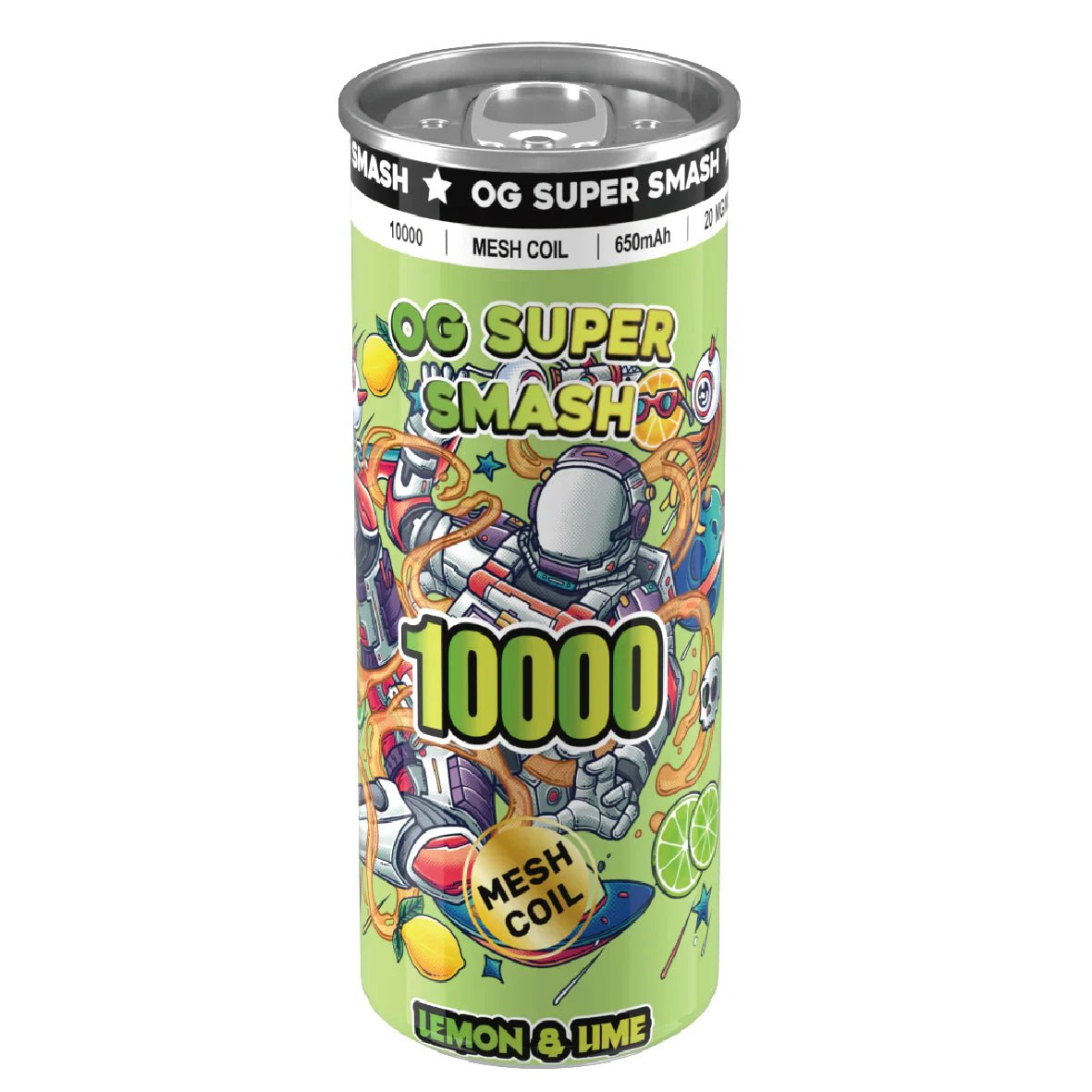 OG Super Smash 10000 Puffs Disposable Vape Pod - Box of 10 - Wolfvapes.co.uk-Lemon Lime *New*