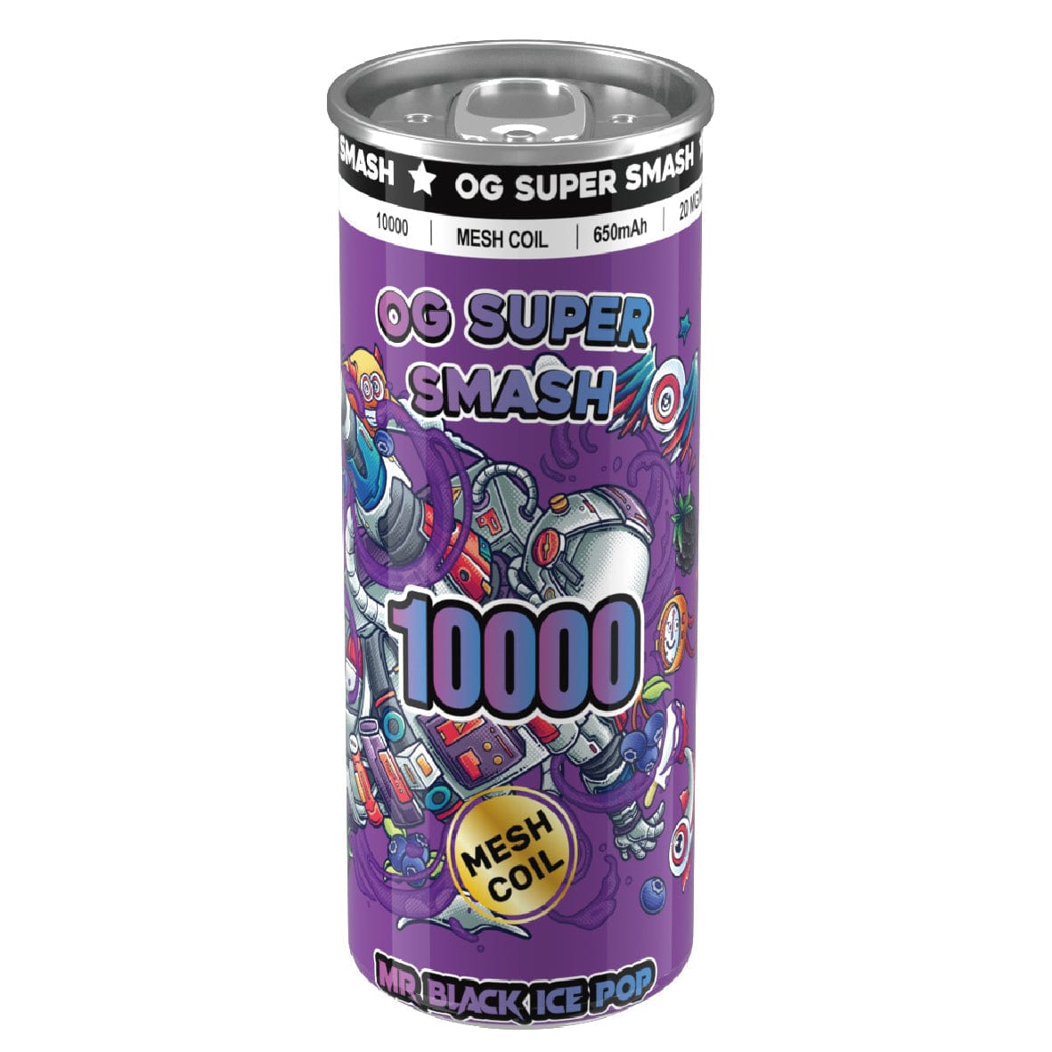 OG Super Smash 10000 Puffs Disposable Vape Pod Box of 10 - Wolfvapes.co.uk-Mr Black Ice Pop