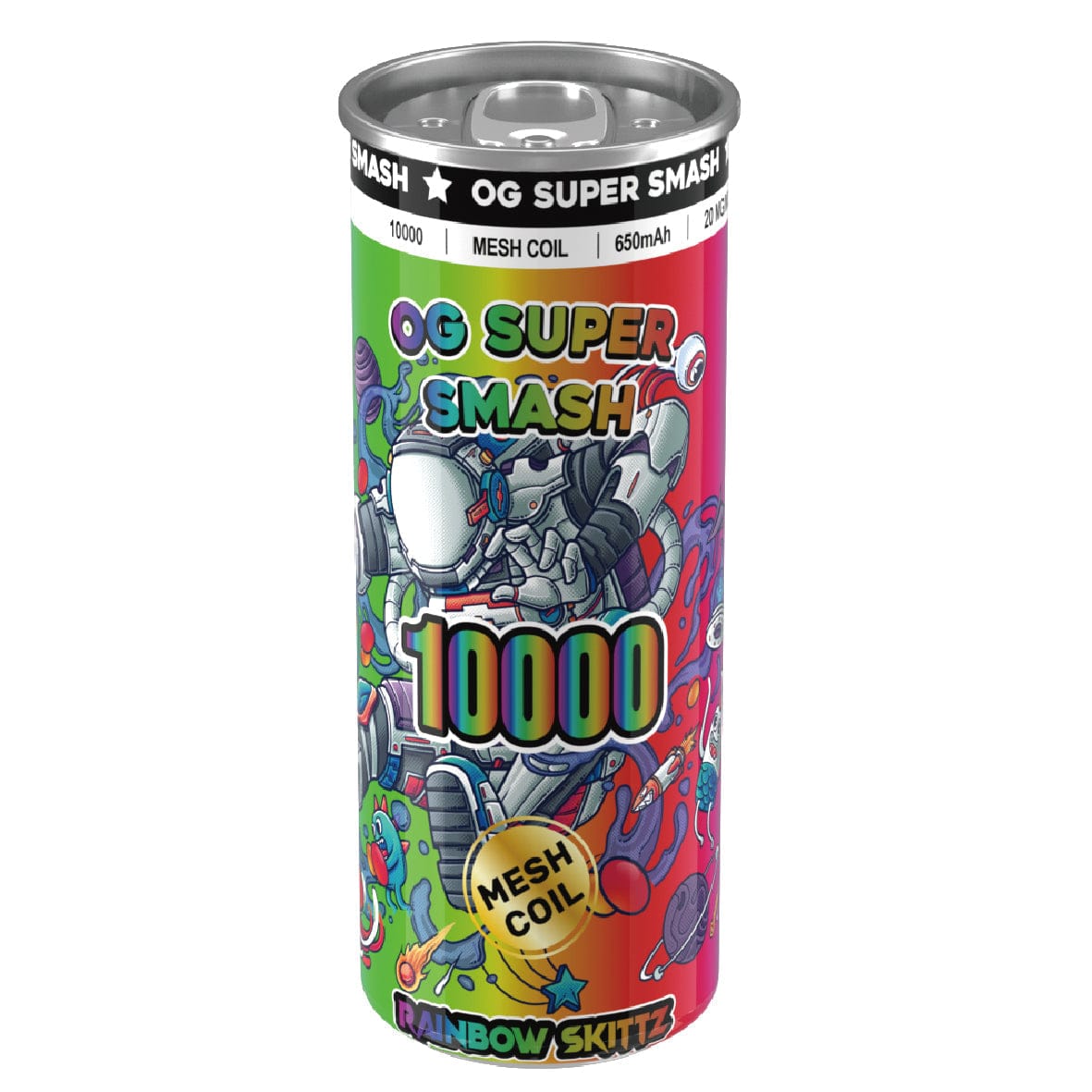 OG Super Smash 10000 Puffs Disposable Vape Pod Box of 10 - Wolfvapes.co.uk-Rainbow Skittzz