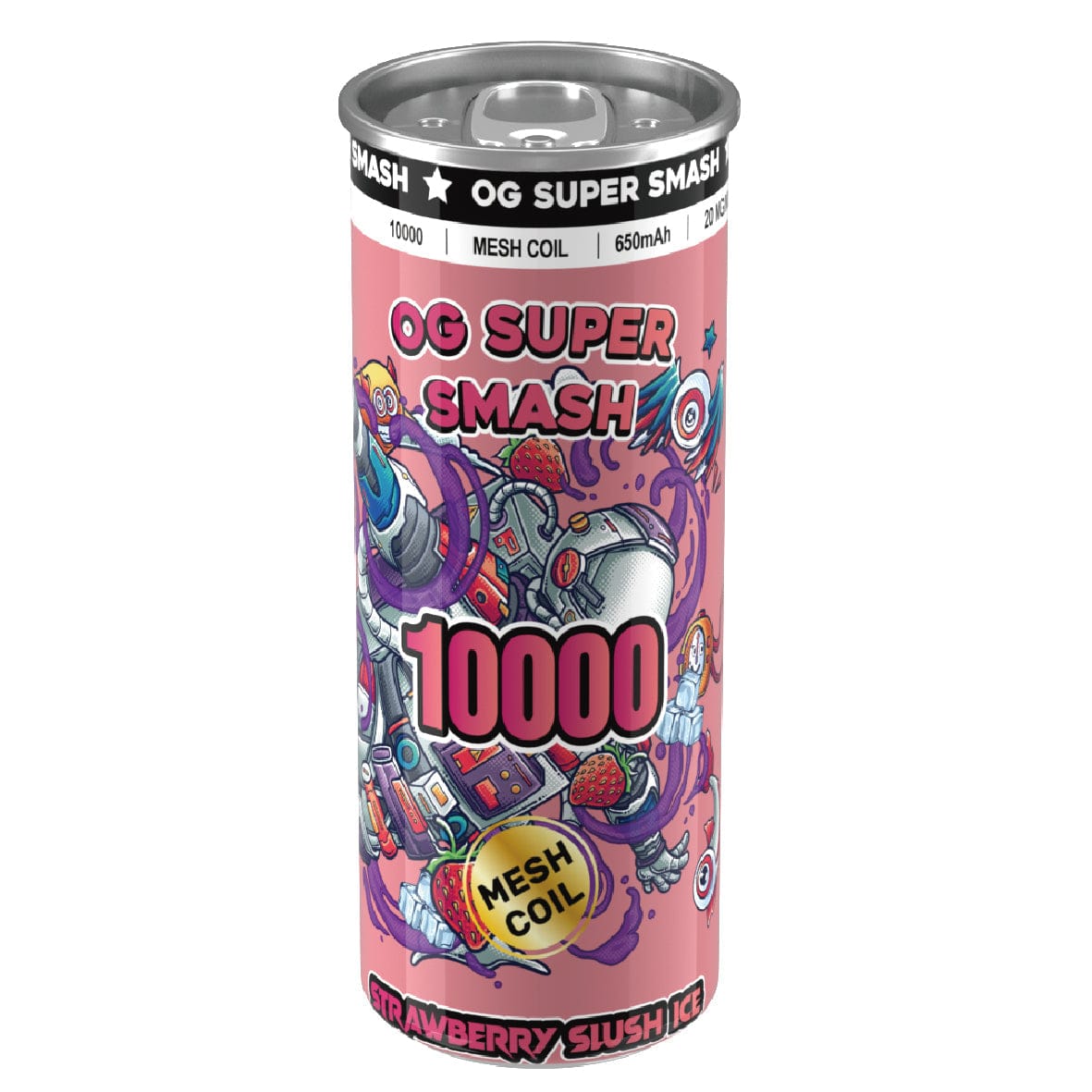 OG Super Smash 10000 Puffs Disposable Vape Pod Box of 10 - Wolfvapes.co.uk-Strawberry Slush Ice