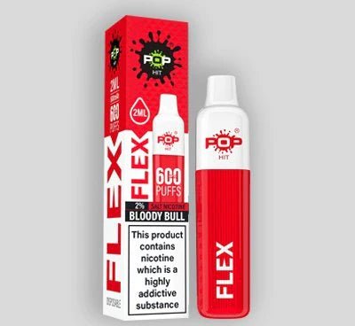 Pop Hit Flex 600 Disposable Vape Pod Pen Box of 10 - Wolfvapes.co.uk-Bloody Bull