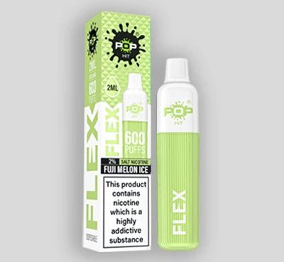 Pop Hit Flex 600 Disposable Vape Pod Pen Box of 10 - Wolfvapes.co.uk-Fuji Melon Ice