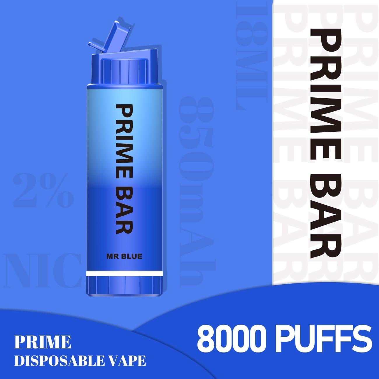 Prime Bar 8000 Disposable Vape Puff Pod Device - Wolfvapes.co.uk-Mr Blue