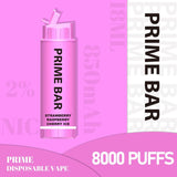 Prime Bar 8000 Disposable Vape Puff Pod Device - Wolfvapes.co.uk-Strawberry Raspberry Cherry Ice