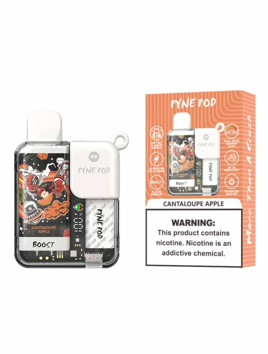 Pyne Pod Boost 8500 Puffs Disposable Vape Pod Device - Wolfvapes.co.uk-Cantaloupe Apple