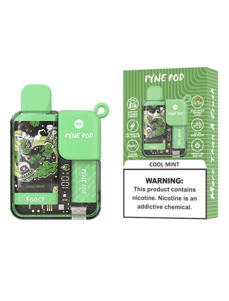 Pyne Pod Boost 8500 Puffs Disposable Vape Pod Device - Wolfvapes.co.uk-Cool Mint