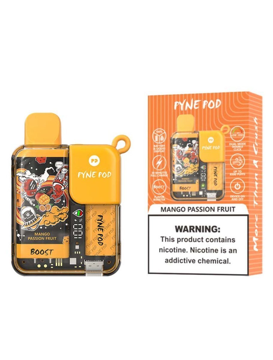 Pyne Pod Boost 8500 Puffs Disposable Vape Pod Device - Wolfvapes.co.uk-Mango Passion Fruit