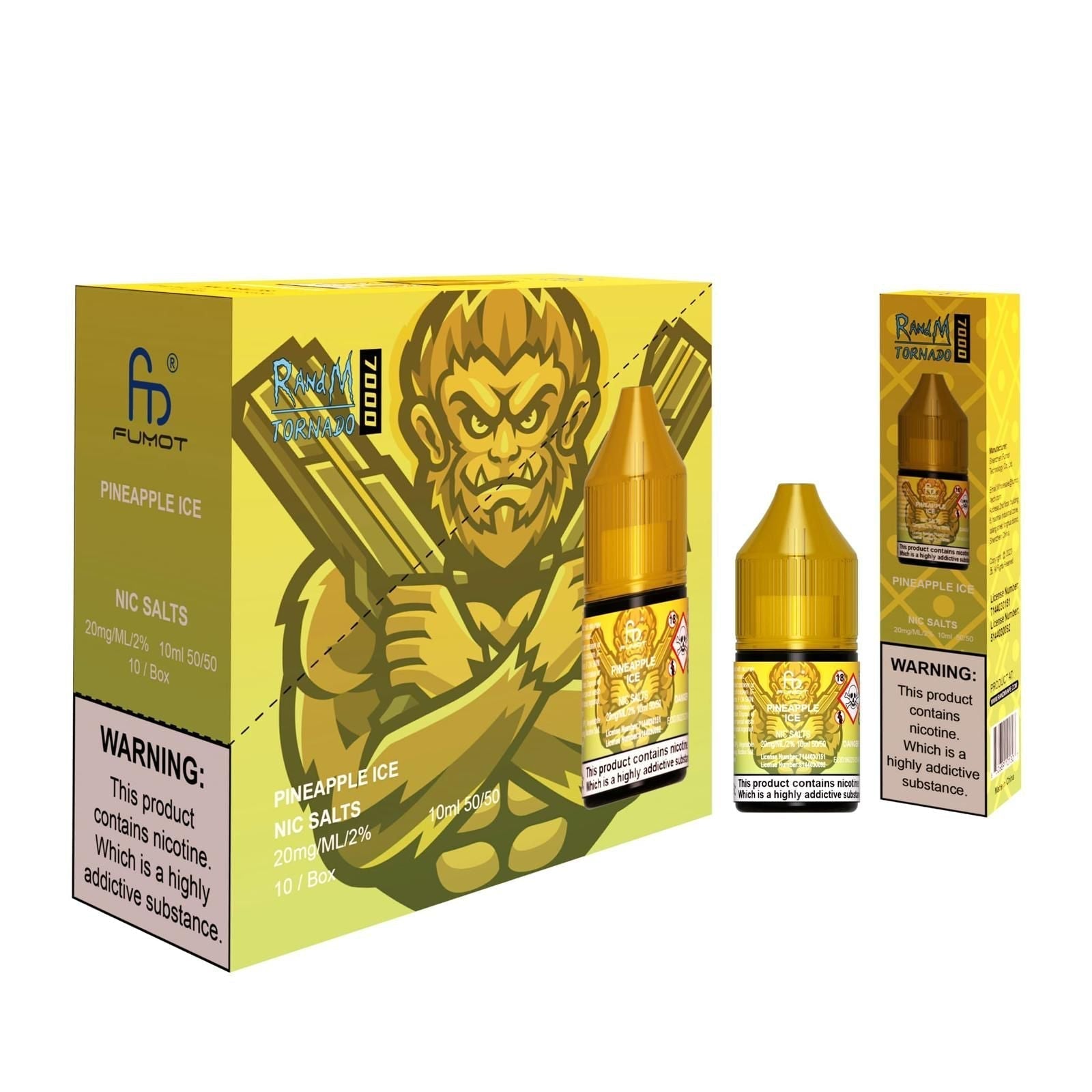 R and M 7000 Nic Salt 10ml - Box of 10 - Wolfvapes.co.uk-Pineapple Ice