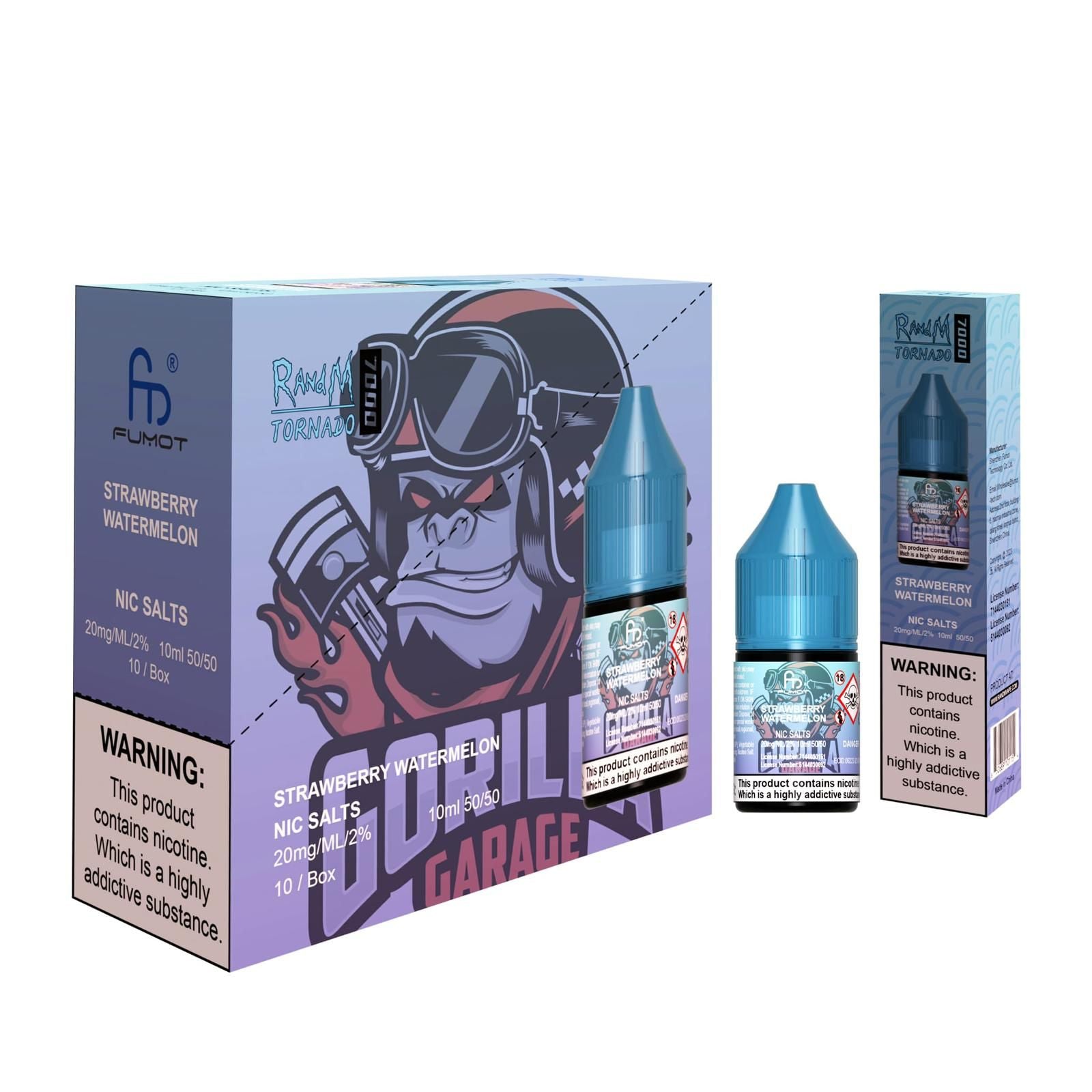 R and M 7000 Nic Salt 10ml - Box of 10 - Wolfvapes.co.uk-Strawberry Watermelon