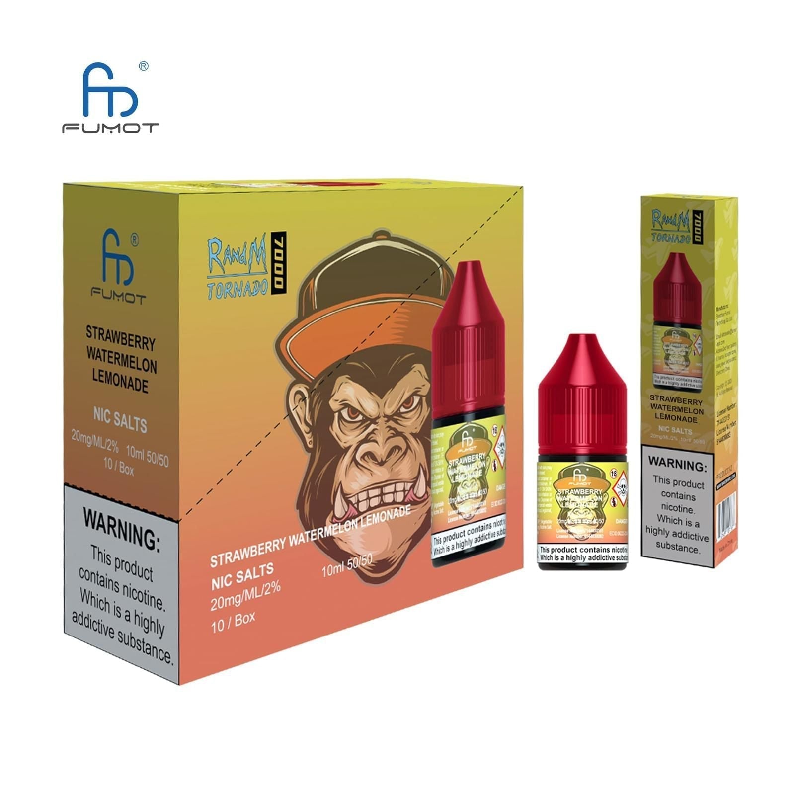 R and M 7000 Nic Salt 10ml - Box of 10 - Wolfvapes.co.uk-Strawberry Watermelon Lemonade