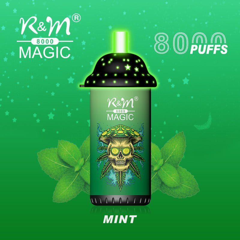 R and M Magic 8000 Disposable Vape Puff Pod Box of 10 - Wolfvapes.co.uk-Mint