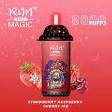 R and M Magic 8000 Disposable Vape Puff Pod Box of 10 - Wolfvapes.co.uk-Strawberry Raspberry Cherry Ice