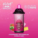 R and M Magic 8000 Disposable Vape Puff Pod Box of 10 - Wolfvapes.co.uk-Strawberry Watermelon Bubblegum