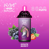 R and M Magic 8000 Disposable Vape Puff Pod Device - Wolfvapes.co.uk-Grape Berry