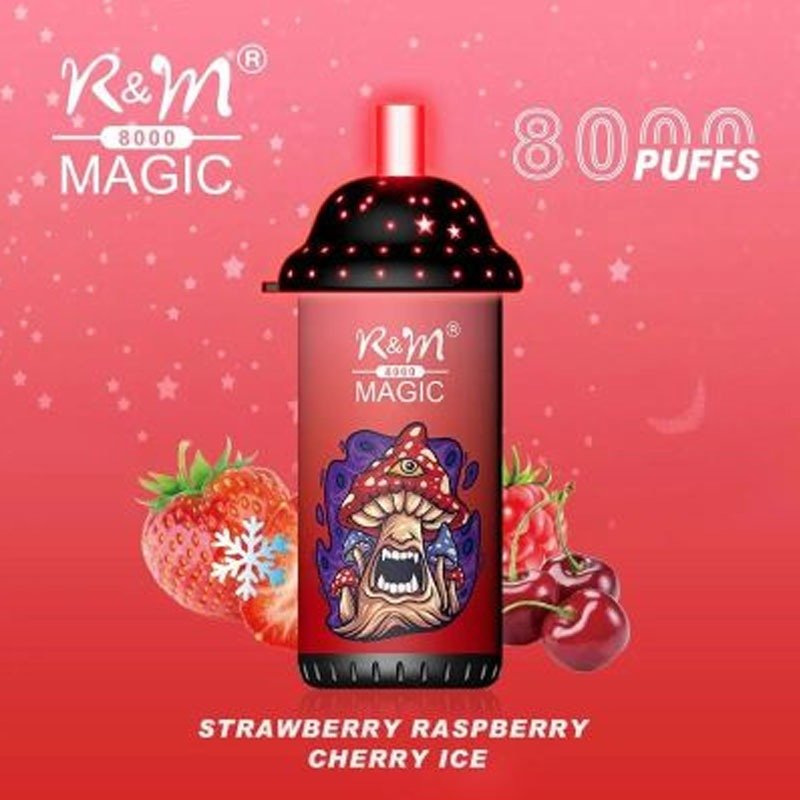 R and M Magic 8000 Disposable Vape Puff Pod Device - Wolfvapes.co.uk-Strawberry Raspberry Cherry Ice