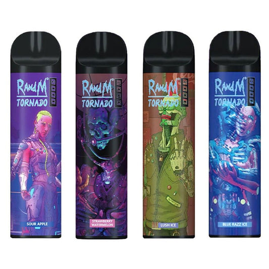 R and M Tornado 8000 Disposable Vape Pod Box of 10 - Wolfvapes.co.uk-Lush Ice