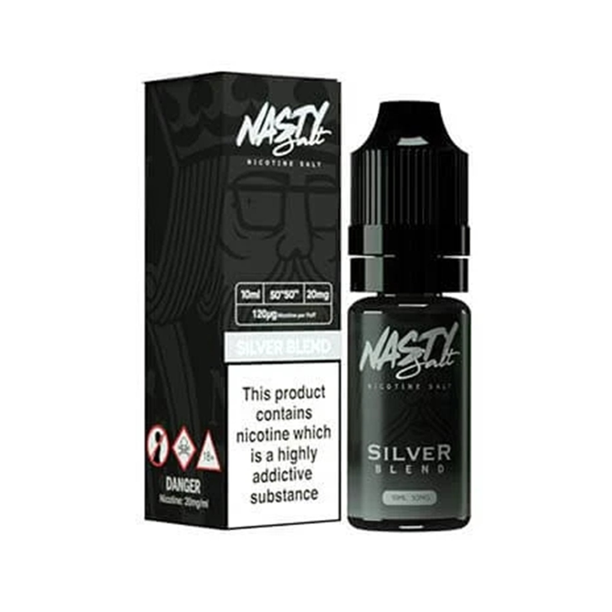 Silver Nic Salt E-liquid by Nasty Salts | 3 Pack 10ml | Wolfvapes - Wolfvapes.co.uk-20mg
