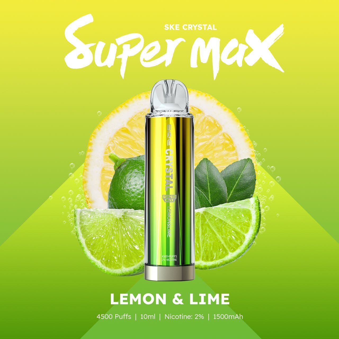 Ske Crystal Super Max 4500 Disposable Vape Puff Pod Device - Wolfvapes.co.uk-Lemon & Lime