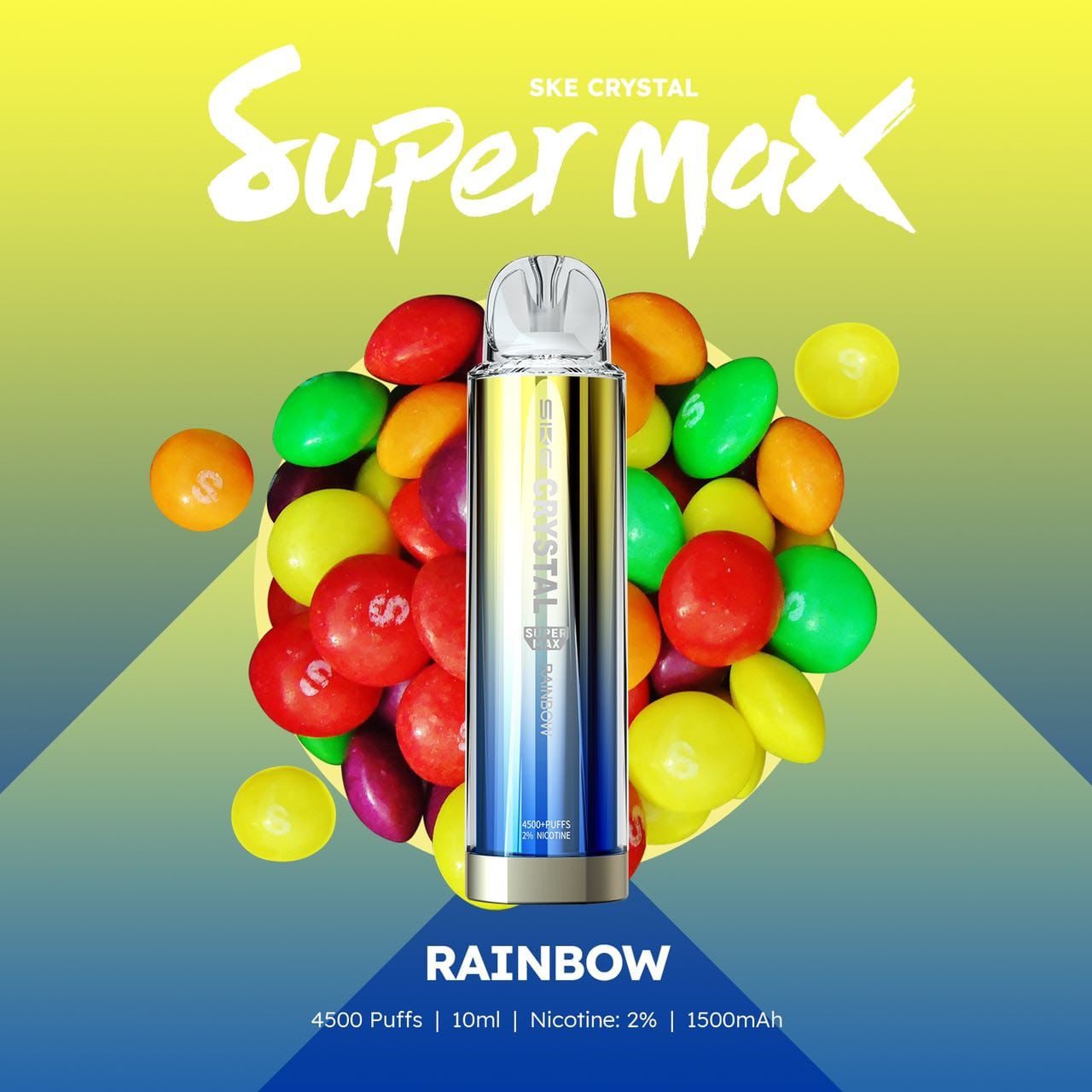 Ske Crystal Super Max 4500 Disposable Vape Puff Pod Device - Wolfvapes.co.uk-Rainbow