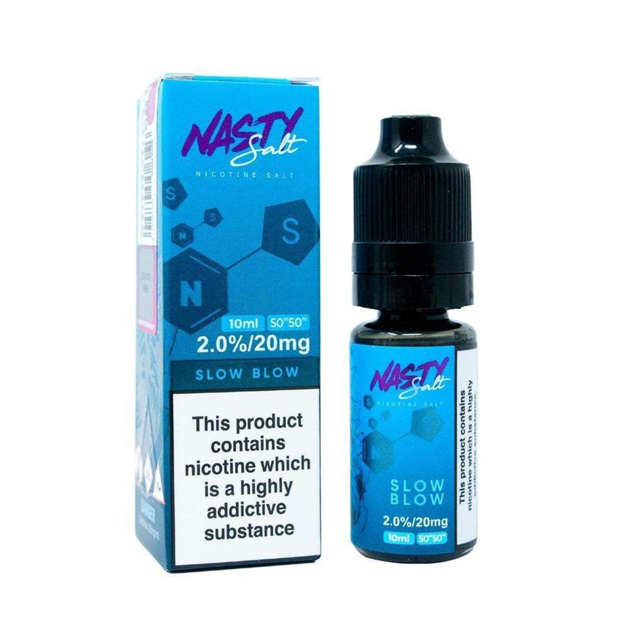 Slow Blow Nic Salt E-liquid by Nasty Salts | 3 Pack 10ml | Wolfvapes - Wolfvapes.co.uk-20mg