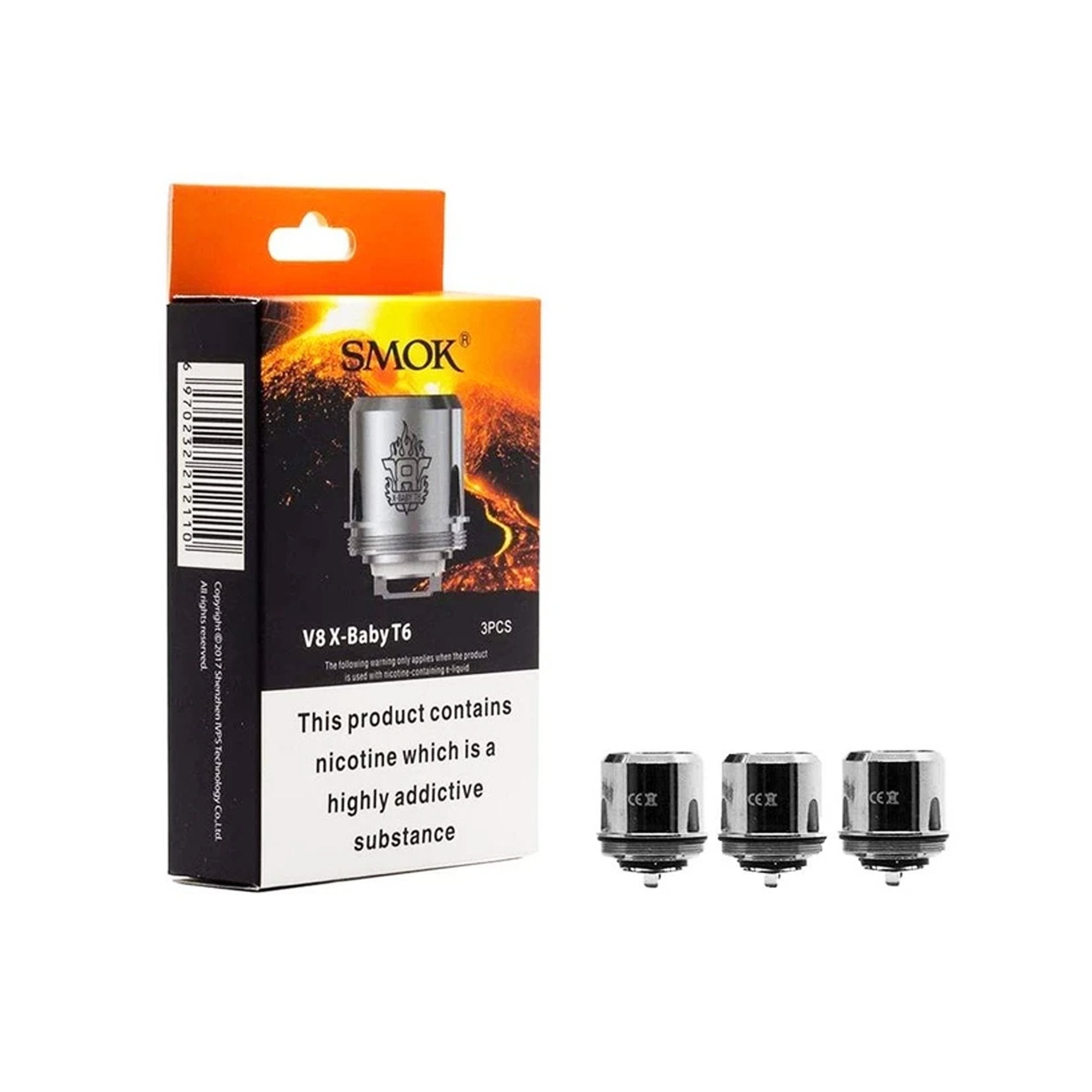 buy Smok TFV8 Baby X Coils | T6 - 3 Pack | Wolfvapes at Wolfvapes.co.uk