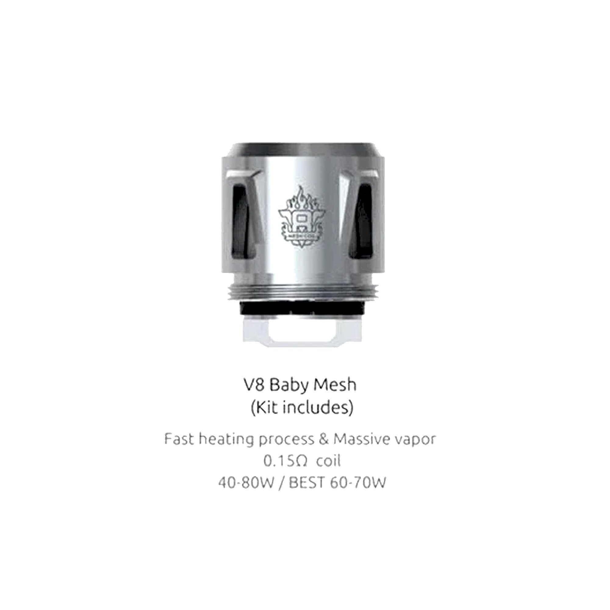 Smok V8 Baby 0.15ohm Mesh Coil Heads | 5 Pack | Wolfvapes - Wolfvapes.co.uk-