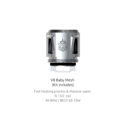 Smok V8 Baby 0.15ohm Mesh Coil Heads | 5 Pack | Wolfvapes - Wolfvapes.co.uk-