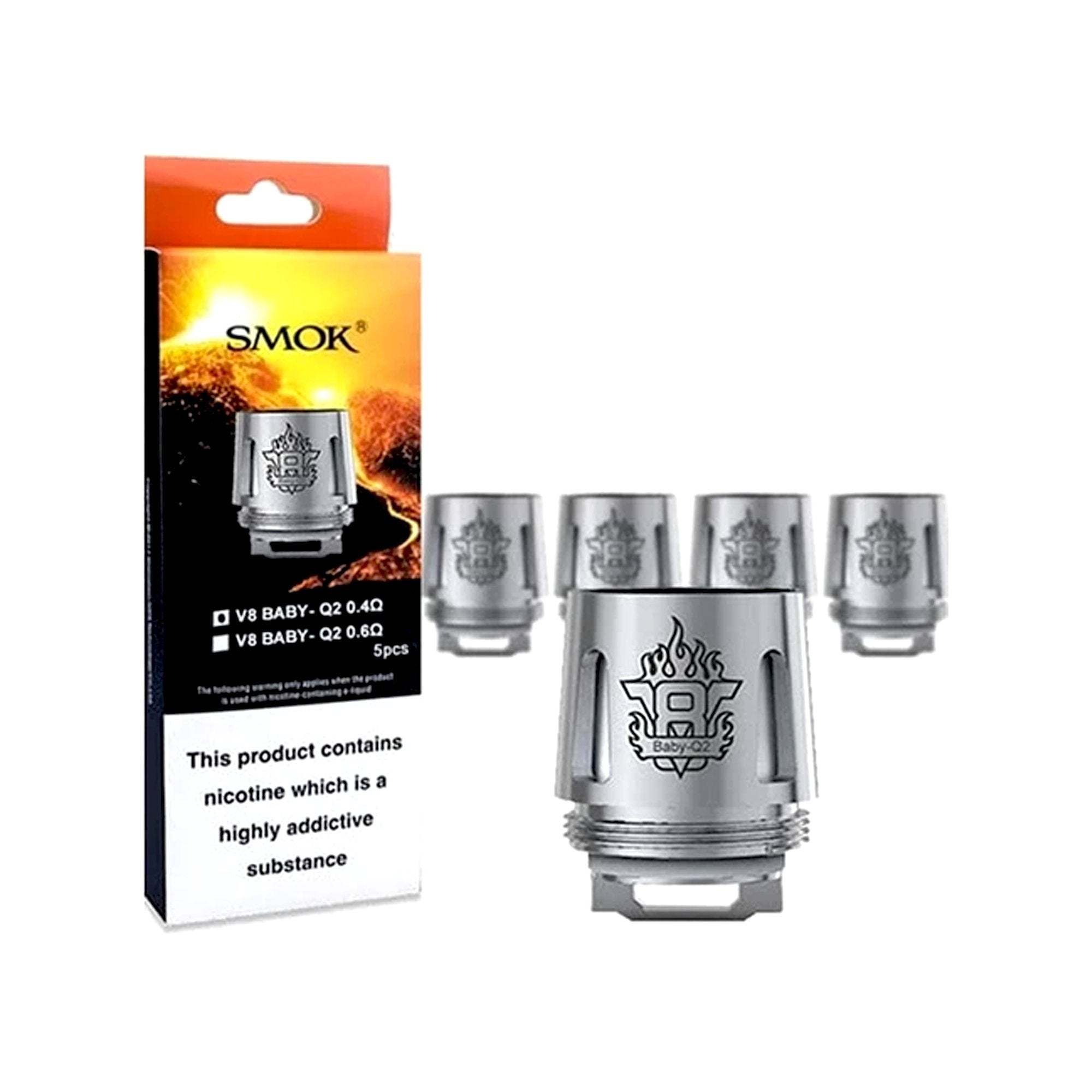 Smok V8 Baby Q2 Coils Atomizer | 5 Pack | Wolfvapes - Wolfvapes.co.uk-0.15 OHM