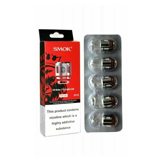 SMOK V8 Baby-T12 Light Coil Red Light | 5 Pack | Wolfvapes - Wolfvapes.co.uk-