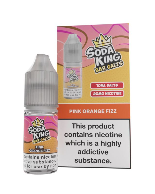 Soda King Nic Salt 10ml - Box of 10 - Wolfvapes.co.uk-Pink Orange Fizz