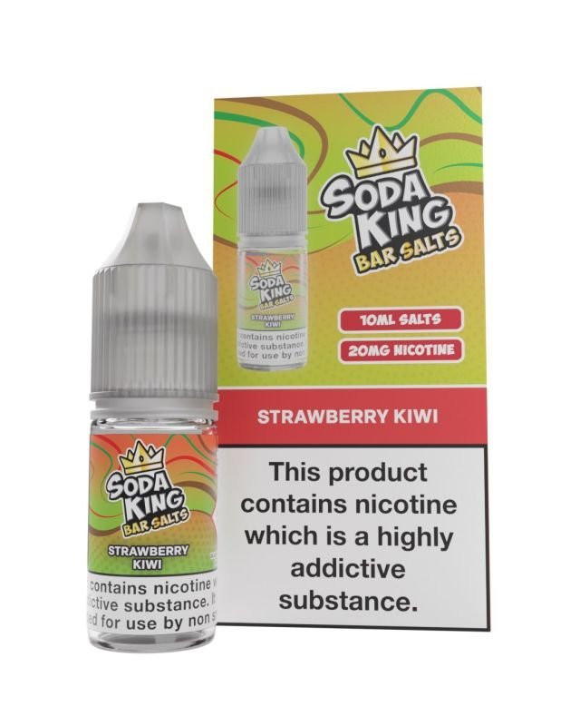 Soda King Nic Salt 10ml - Box of 10 - Wolfvapes.co.uk-Strawberry Kiwi