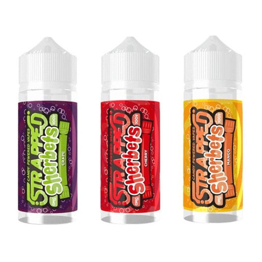 Strapped Sherbets 100ML Shortfill - Wolfvapes.co.uk-Mango