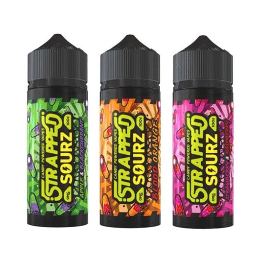 Strapped Sourz 100ML Shortfill - Wolfvapes.co.uk-Strawberry & Raspberry