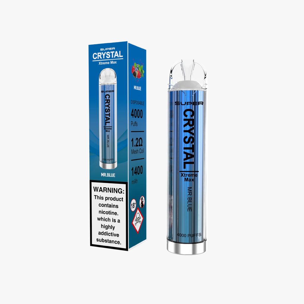 Super Crystal Xtreme Max 4000 Disposable Vape Pod Puff Bar Device - Wolfvapes.co.uk-Mr Blue