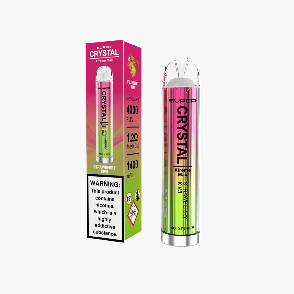 Super Crystal Xtreme Max 4000 Disposable Vape Pod Puff Bar Device - Wolfvapes.co.uk-Strawberry Kiwi