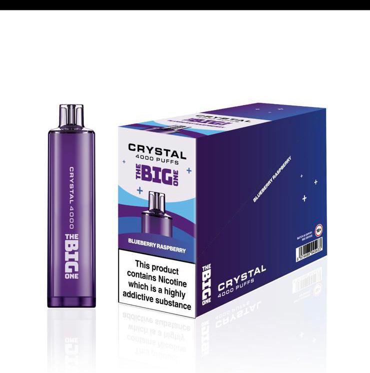 The Big One Crystal 4000 Disposable Vape Pod Box of 10 - Wolfvapes.co.uk-Blueberry Raspberry