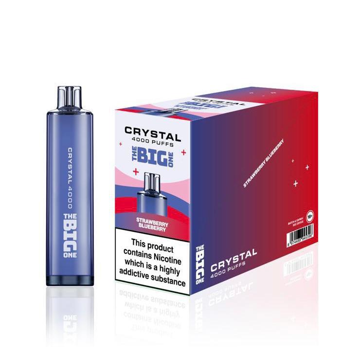 The Big One Crystal 4000 Disposable Vape Pod Box of 10 - Wolfvapes.co.uk-Strawberry Blueberry