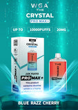 The Crystal Pro Max + 10000 Disposable Vape Puff Pod Bar Box of 10 - Wolfvapes.co.uk-Blue Razz Cherry