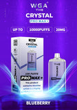 The Crystal Pro Max + 10000 Disposable Vape Puff Pod Bar Box of 10 - Wolfvapes.co.uk-Blueberry