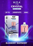 The Crystal Pro Max + 10000 Disposable Vape Puff Pod Bar Box of 10 - Wolfvapes.co.uk-Blueberry Raspberry