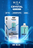 The Crystal Pro Max + 10000 Disposable Vape Puff Pod Bar Box of 10 - Wolfvapes.co.uk-Mr Blue