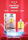 The Crystal Pro Max + 10000 Disposable Vape Puff Pod Bar Box of 10 - Wolfvapes.co.uk-Pink Lemonade