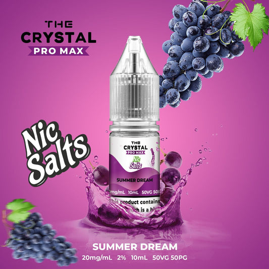 The Crystal Pro Max Vape Nic Salts 10ml - Box of 10 - Wolfvapes.co.uk-Summer Dream