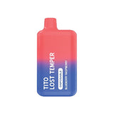 Tito Lost Temper 3500 Disposable Vape Pod Box of 10 - Wolfvapes.co.uk-Red Apple Ice